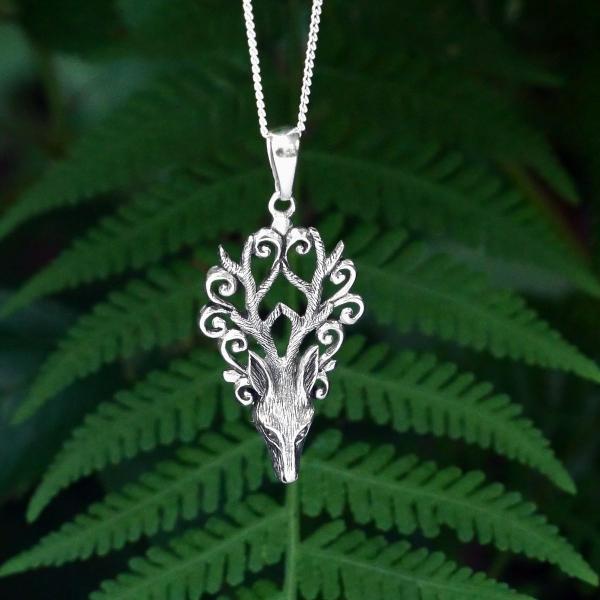 Silver Stag's Head Pendant - PSS-G260S picture