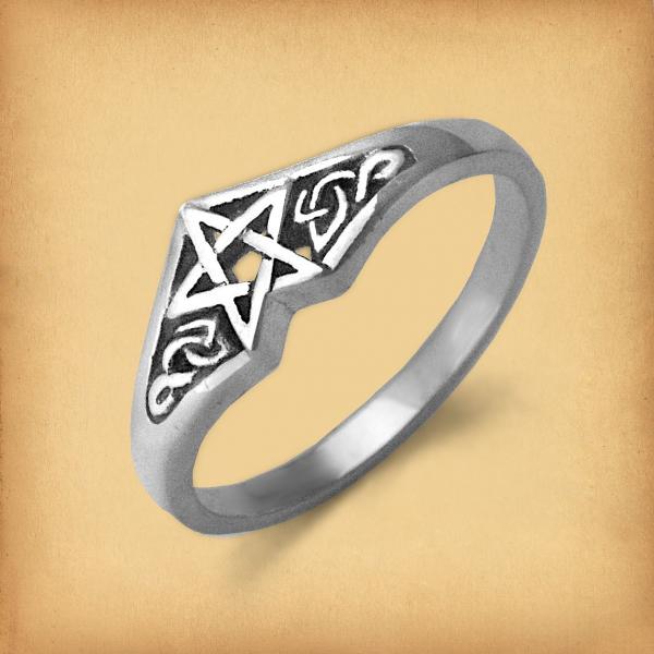 Silver Celtic Star Ring - *Clearance* - RSS-505 picture