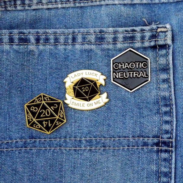 Lady Luck d20 Enamel Pin - PIN-140 picture