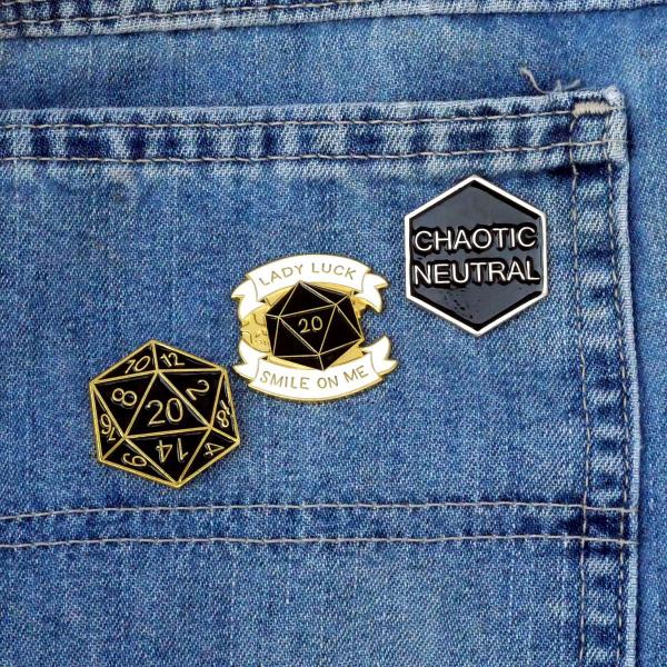 Lady Luck d20 Enamel Pin - PIN-140 picture