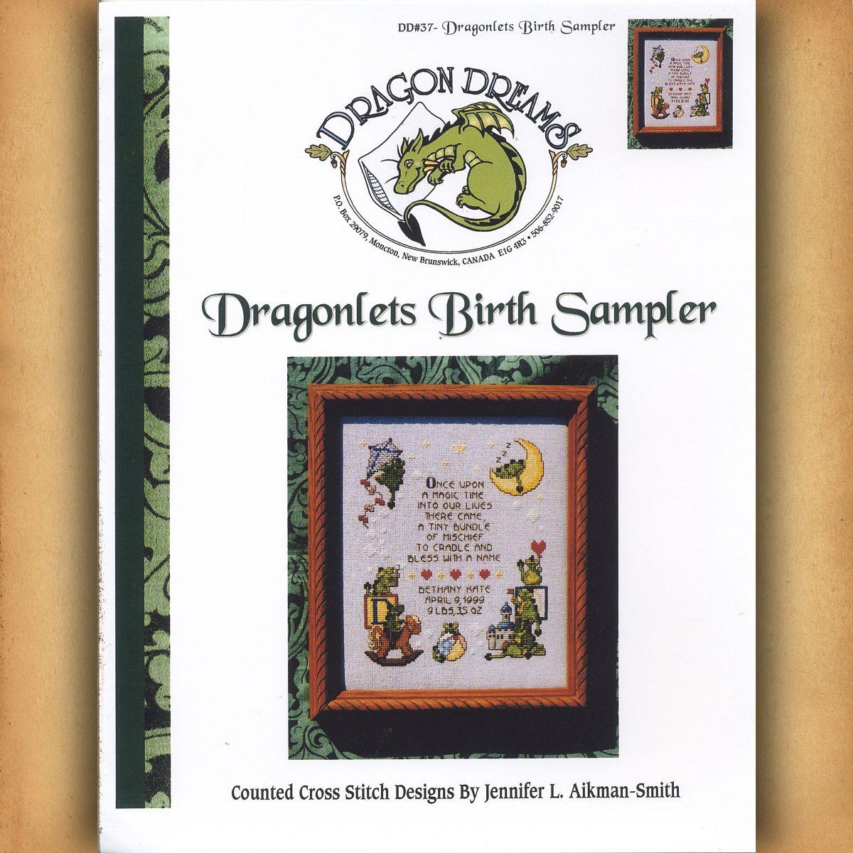 Dragonlet's Birth Sampler Cross Stitch Pattern - SDD-037 picture