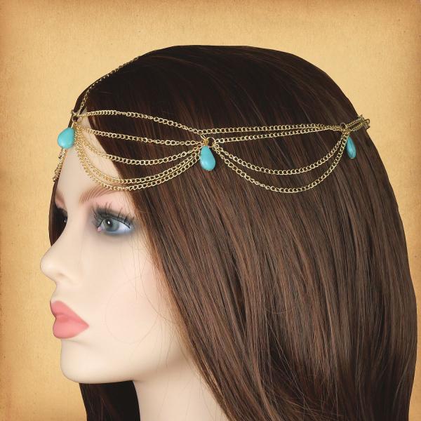 Turquoise Teardrop Fantasy Headpiece - TIK-A120 picture