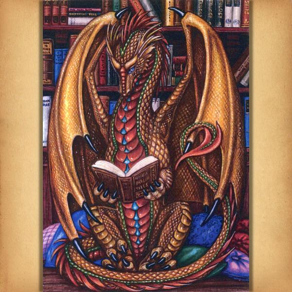 Book Wyrm Cross Stitch Pattern - SIX-148