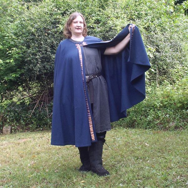 Royal Blue Full Circle Cloak with Trim and Pockets - CLK-118 picture