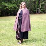 Multi-Color Striped Half Circle Cloak - CLK-086