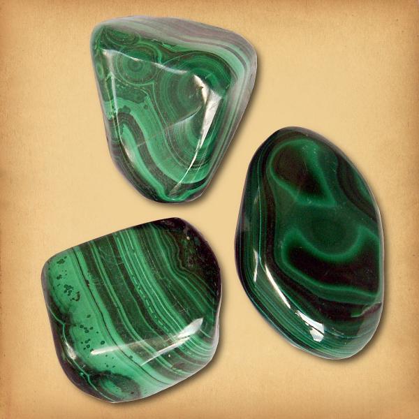 Malachite Tumbled Gemstones - CRY-MAL picture