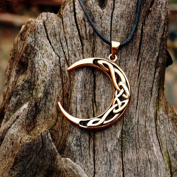 Bronze Celtic Moon Pendant - PBZ-330 picture