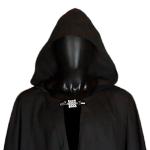 Black Twill Full Circle Cloak with Hood and Pockets - CLK-282
