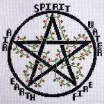 Elemental Pentagram Cross Stitch Pattern - SIS-301