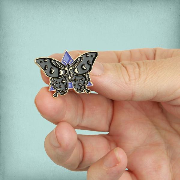 Midnight Moth Enamel Pin - PIN-186 picture