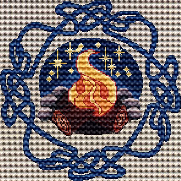 Beltane Bonfire Cross Stitch Pattern - SIA-246
