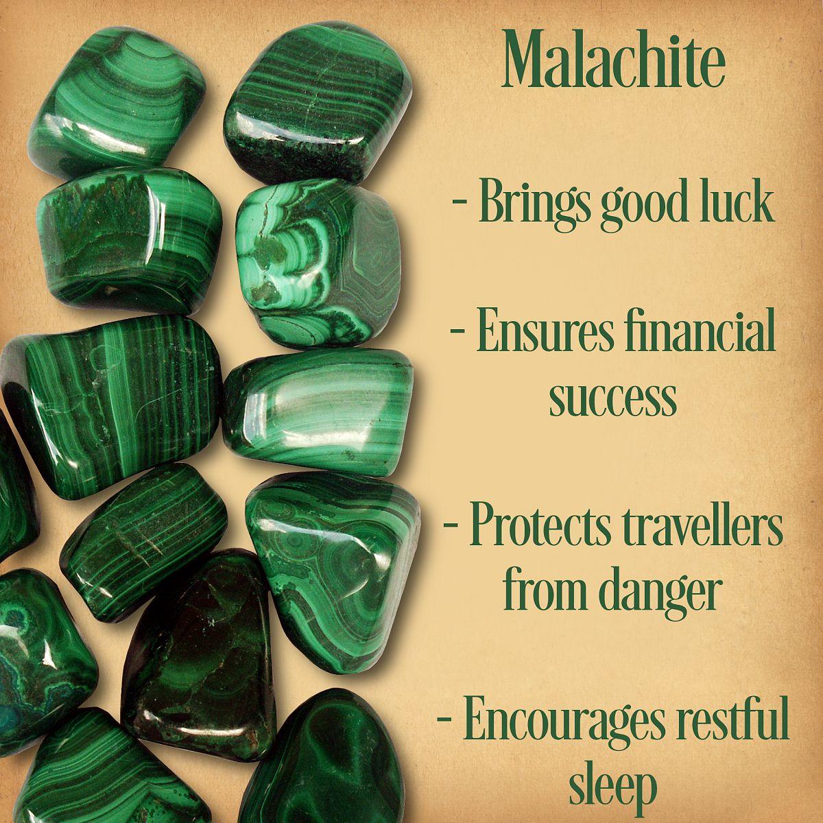 Malachite Tumbled Gemstones - CRY-MAL picture