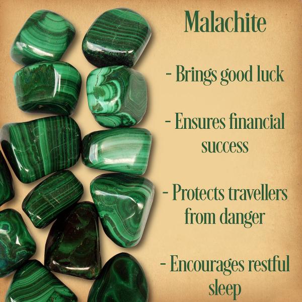 Malachite Tumbled Gemstones - CRY-MAL picture