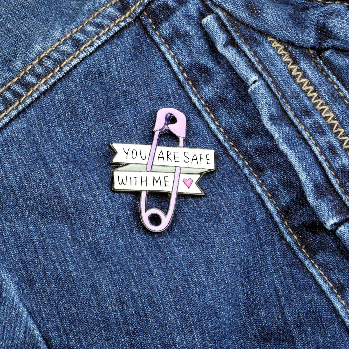 "Safe With Me" Enamel Pin - PIN-078 picture