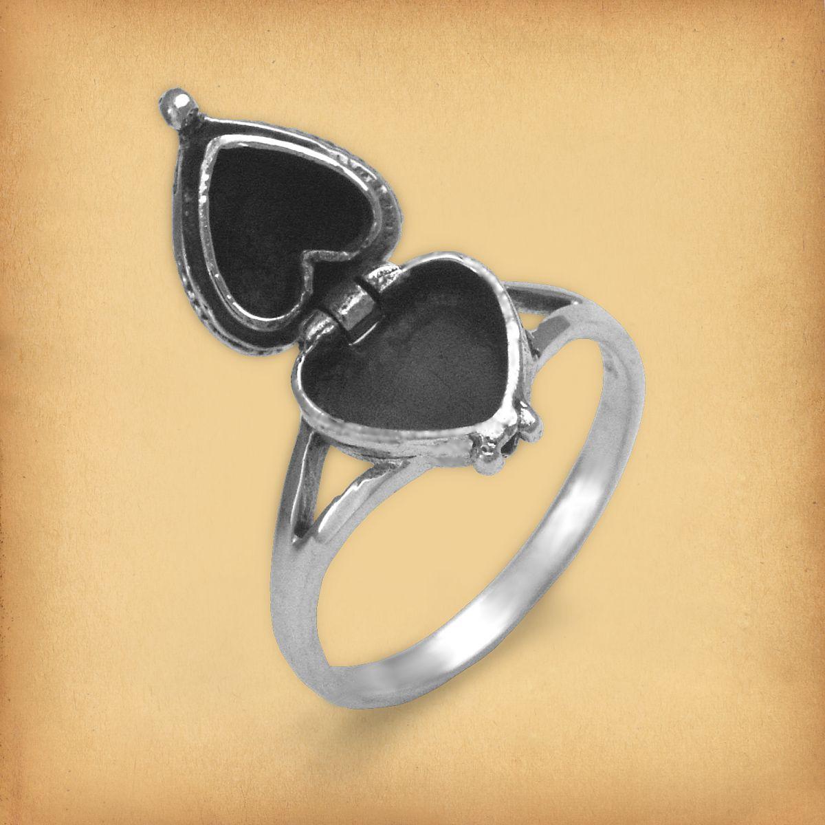 Silver Heart Poison Ring - RSS-506 picture