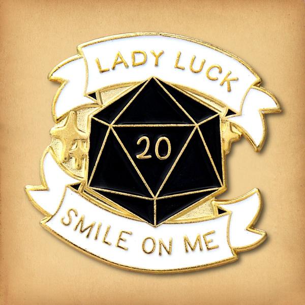 Lady Luck d20 Enamel Pin - PIN-140 picture