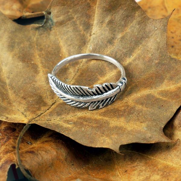Silver Feather Ring - RSS-2965 picture