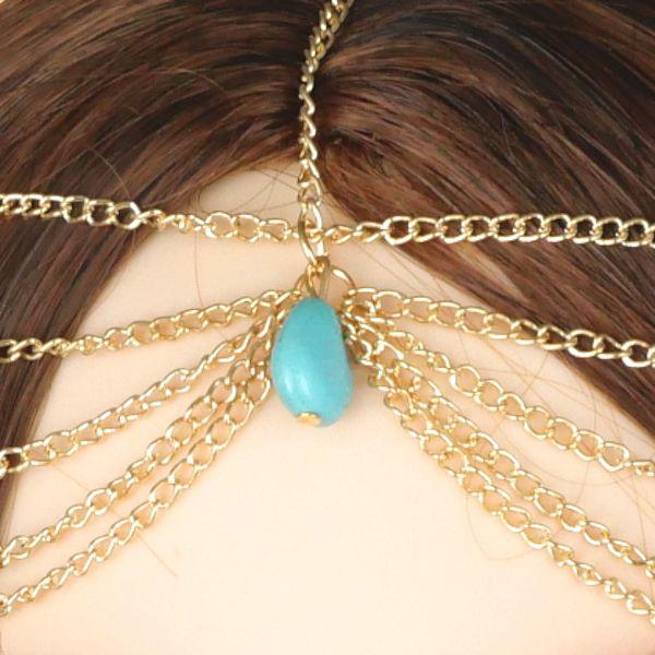 Turquoise Teardrop Fantasy Headpiece - TIK-A120 picture