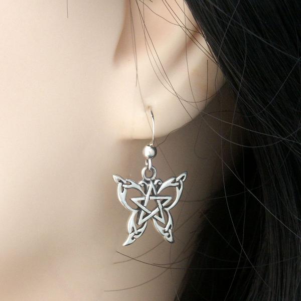 Silver Celtic Butterfly Earrings - ESS-336 picture