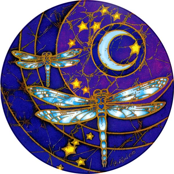 Dragonfly Moon Window Sticker - WST-S29