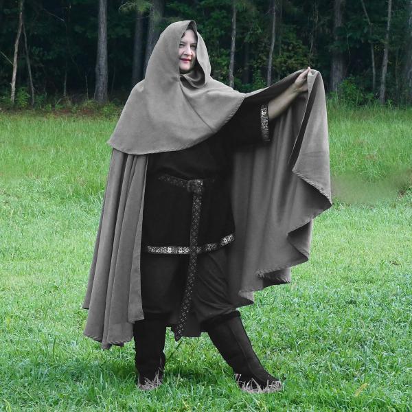 Grey Full Circle Cloak with Separate Hood - CLK-129 picture