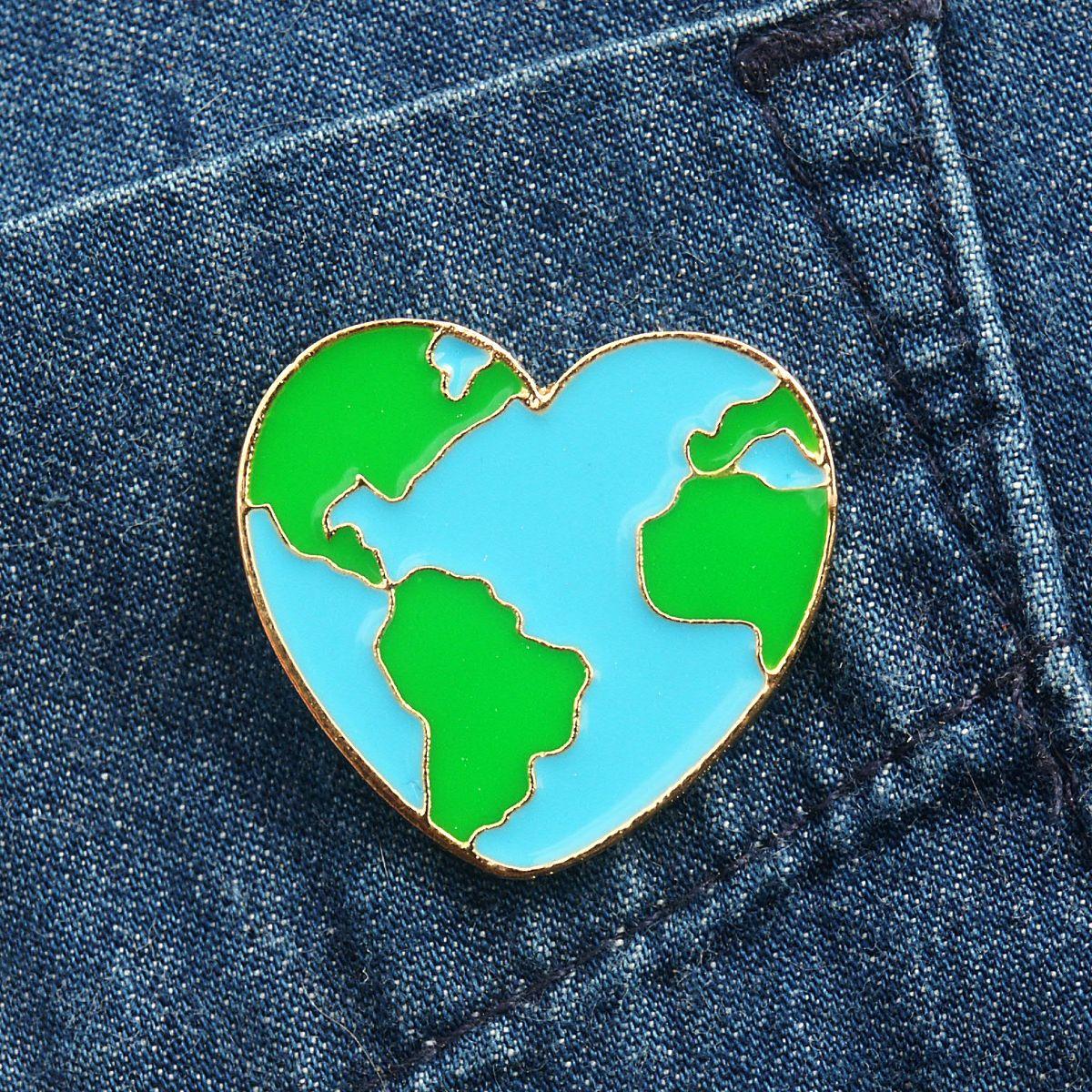 Earth Heart Enamel Pin - PIN-066 picture