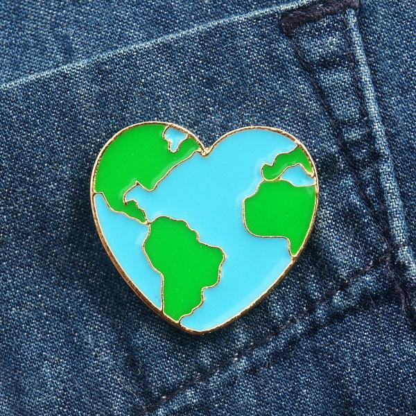 Earth Heart Enamel Pin - PIN-066 picture