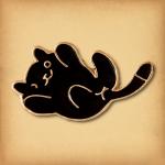 Belly Up Black Cat Enamel Pin - PIN-094