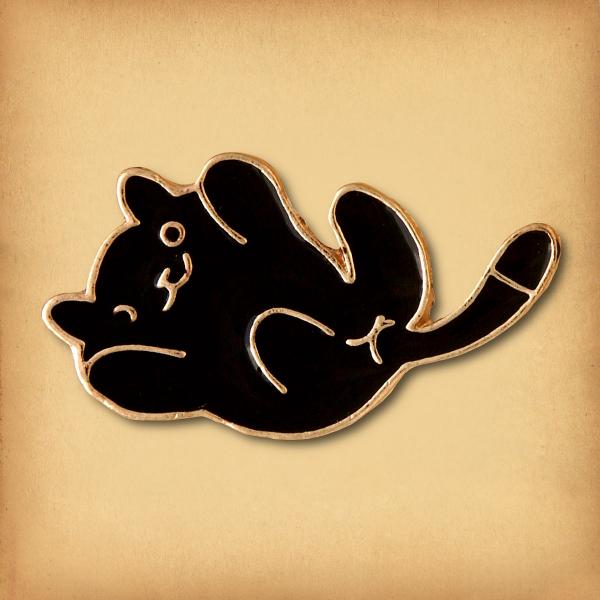 Belly Up Black Cat Enamel Pin - PIN-094 picture