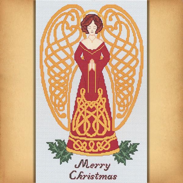 Celtic Christmas Angel Cross Stitch Pattern - SIA-779