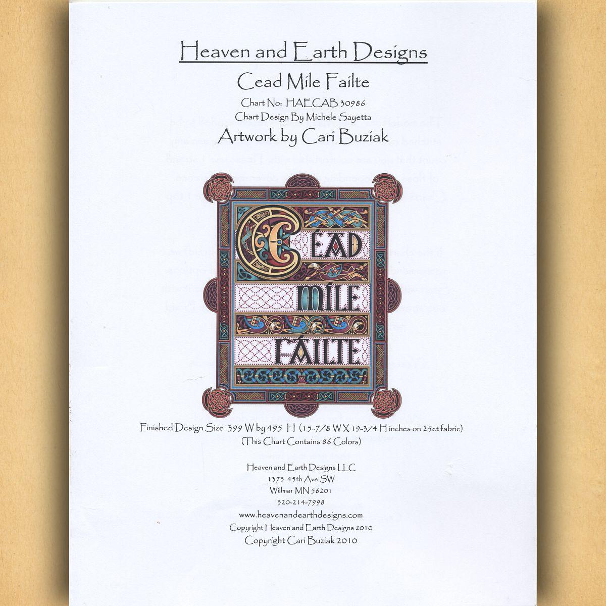 "Cead Mile Failte" Cross Stitch Pattern - SHB-086 picture