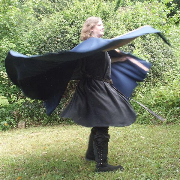 Royal Blue Full Circle Cloak with Trim and Pockets - CLK-118 picture