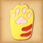 Ginger Cat's Paw Enamel Pin - PIN-126