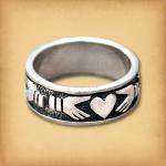 Silver Claddagh Band (size 4) - RSS-006
