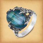 Silver Labradorite Dragon's Claw Ring - RSS-G100
