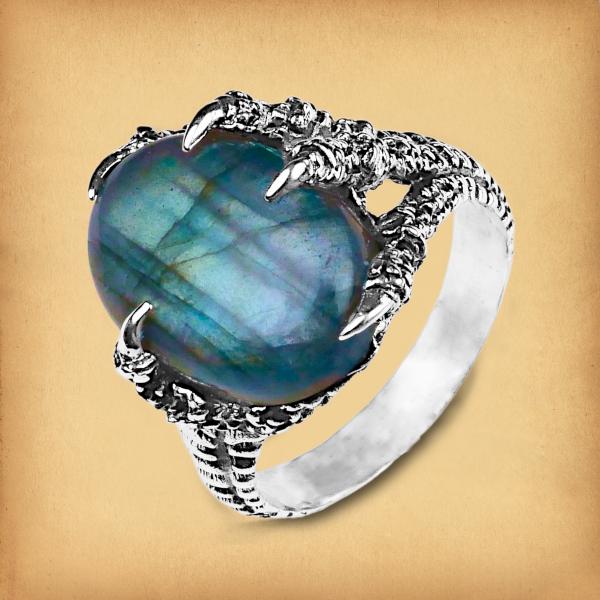 Silver Labradorite Dragon's Claw Ring - RSS-G100
