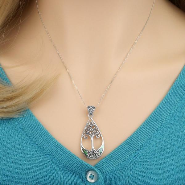 Silver Teardrop Tree Pendant - PSS-G300 picture