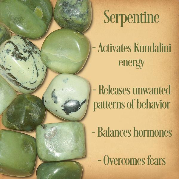 Serpentine Tumbled Gemstones - CRY-SER picture