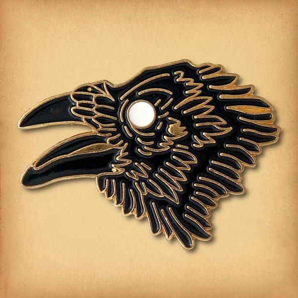 Raven Head Enamel Pin - PIN-024 picture