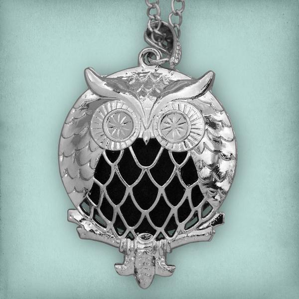 Owl Aromatherapy Locket - Silver Tone - PBM-AT2-S picture