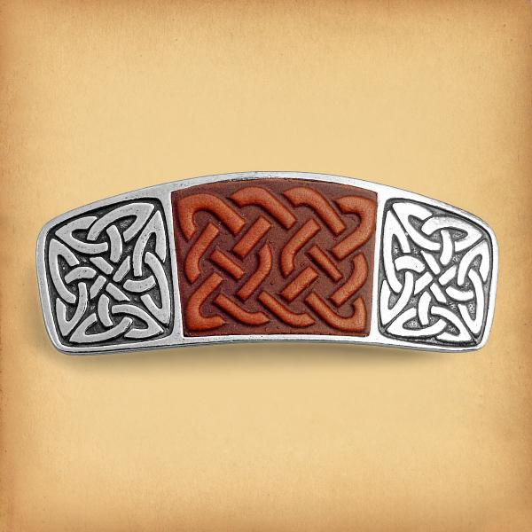 Leather Celtic Barrette - HAR-PB09 picture