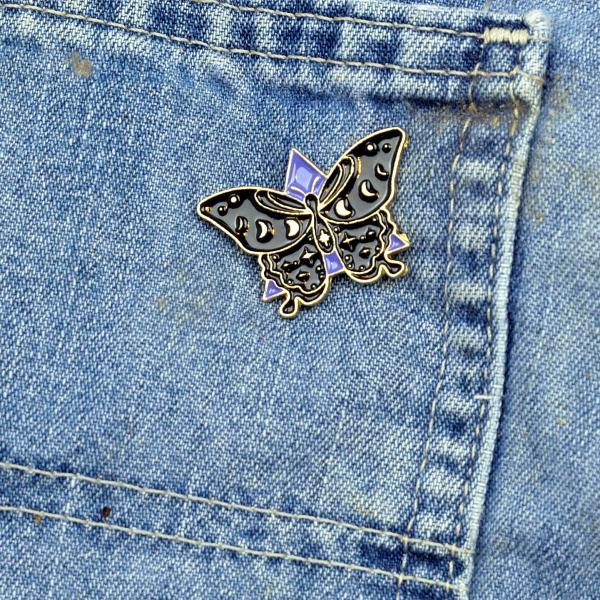 Midnight Moth Enamel Pin - PIN-186 picture