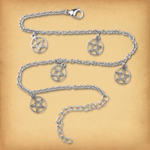 Stainless Steel Pentacle Anklet - ANK-6034