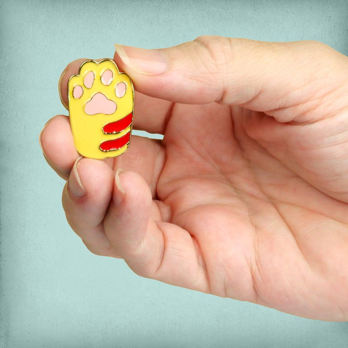 Ginger Cat's Paw Enamel Pin - PIN-126 picture