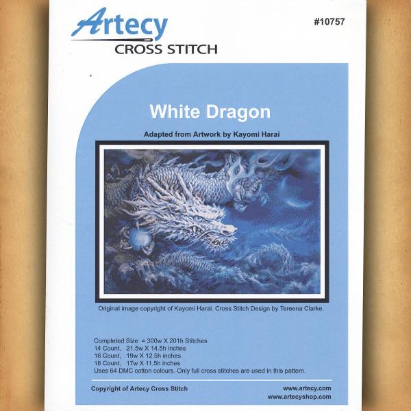 White Dragon Cross Stitch Pattern - SIX-757 picture