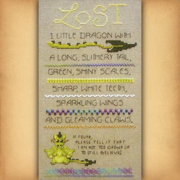 Lost Dragon Sampler Cross Stitch Pattern - SDD-095