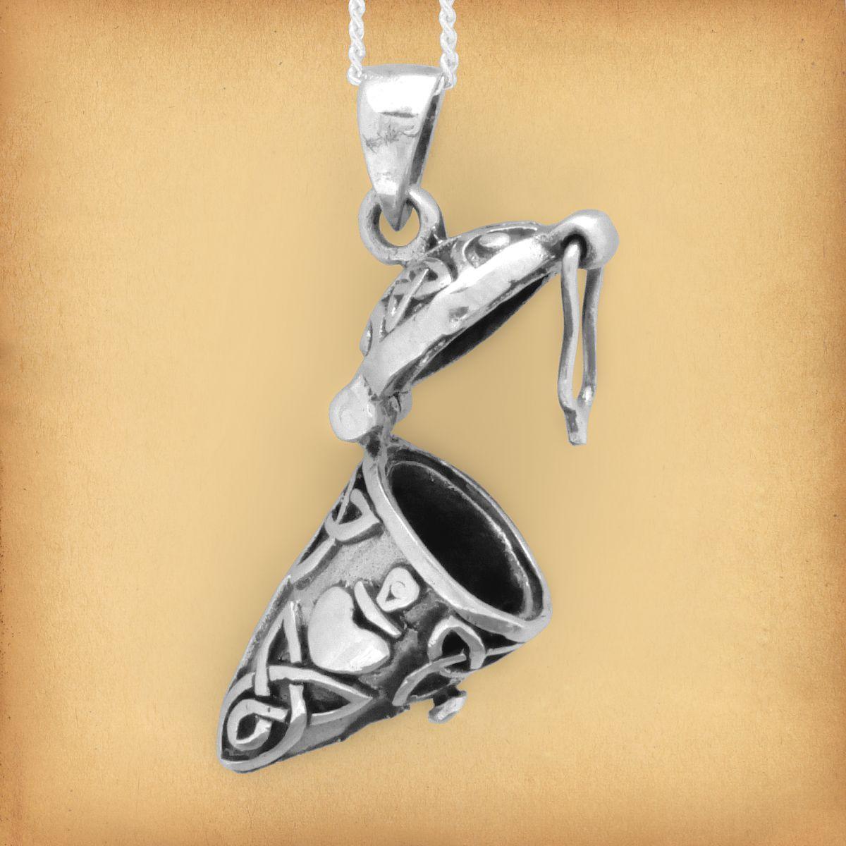 Silver Conical Heart Locket - PSS-9366 picture