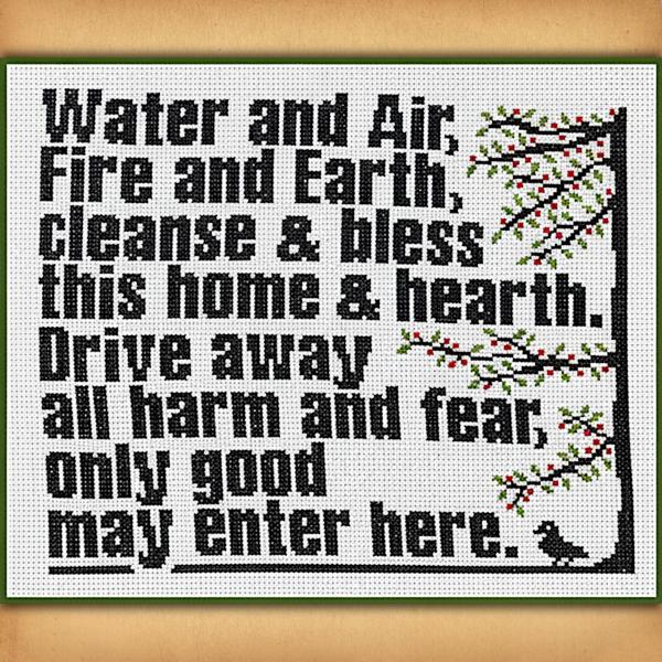 Elemental House Blessing Cross Stitch Pattern - SIS-282