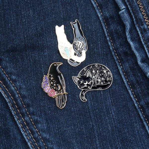 Crystal Cats Enamel Pin - PIN-180 picture