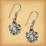 Silver Octopus Earrings - ESS-216
